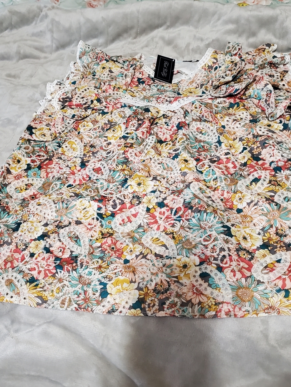 NWT Trish Scully Summer Blouse Size 14 100% Cotton